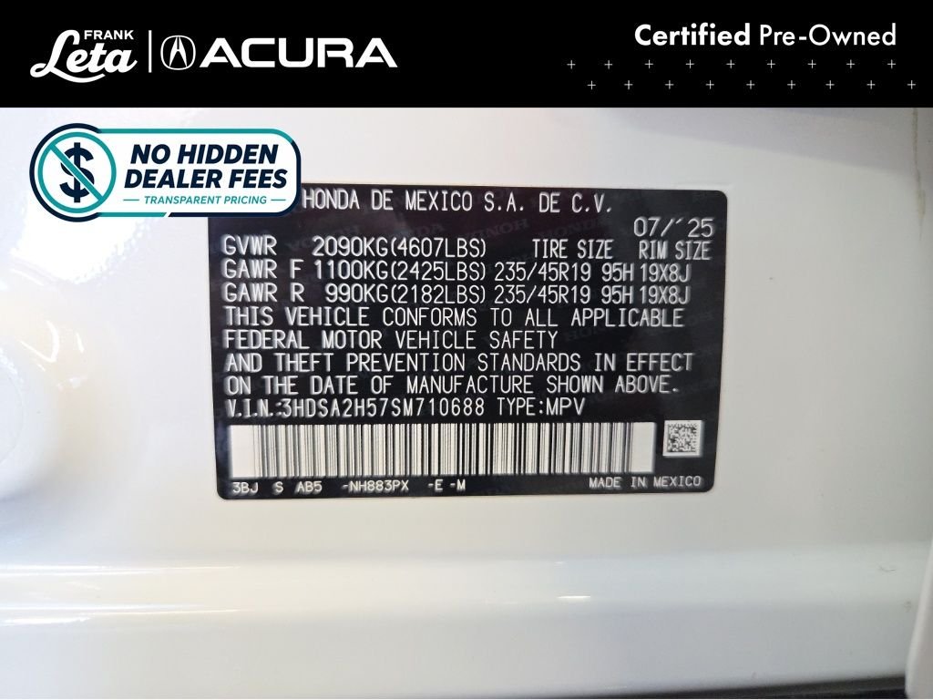 Certified Used 2025 Platinum White Pearl Acura  image 27