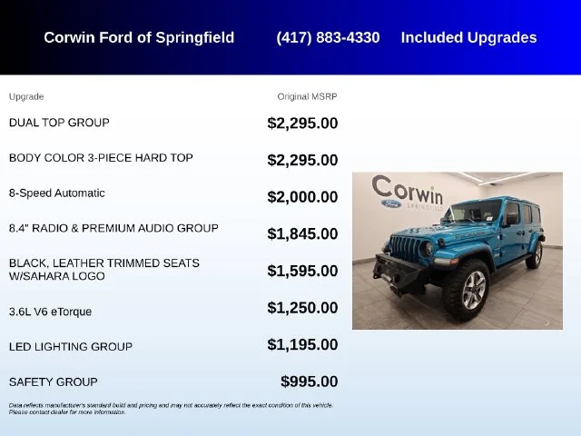 Used 2020 Bikini Pearlcoat Jeep Unlimited Sahara image 5
