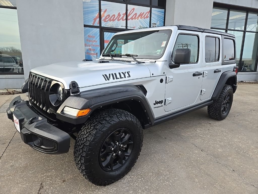 Used 2022 Jeep Wrangler Unlimited Willys with VIN 1C4HJXDM3NW157063 for sale in Kansas City