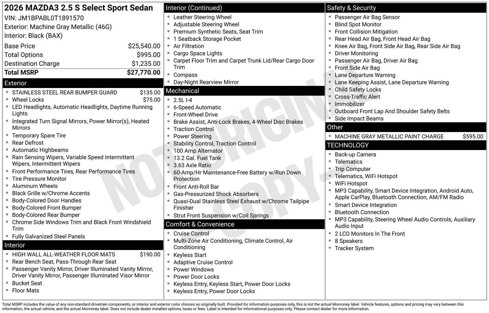 New 2026 Machine Gray Metallic Mazda 2.5 S Select Sport image 21