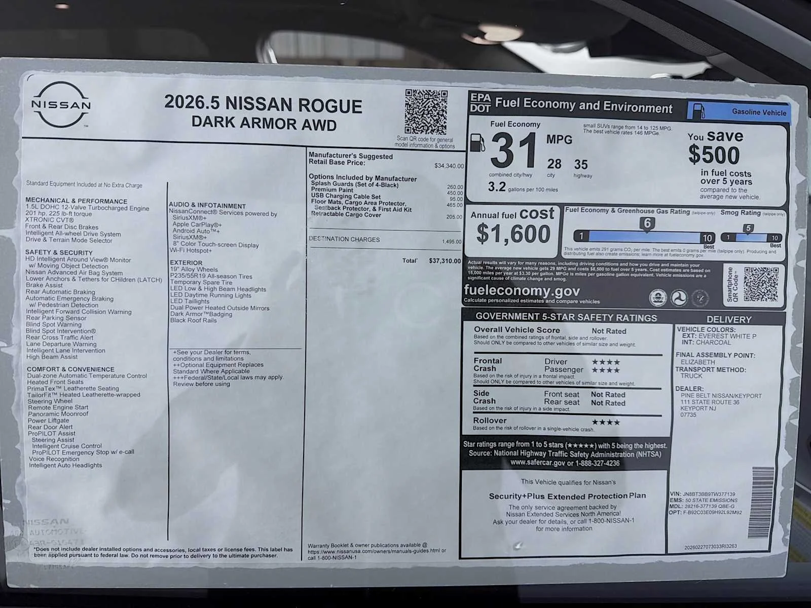 New 2026 Everest White Pearl TriCoat Nissan Dark Armor™ image 6