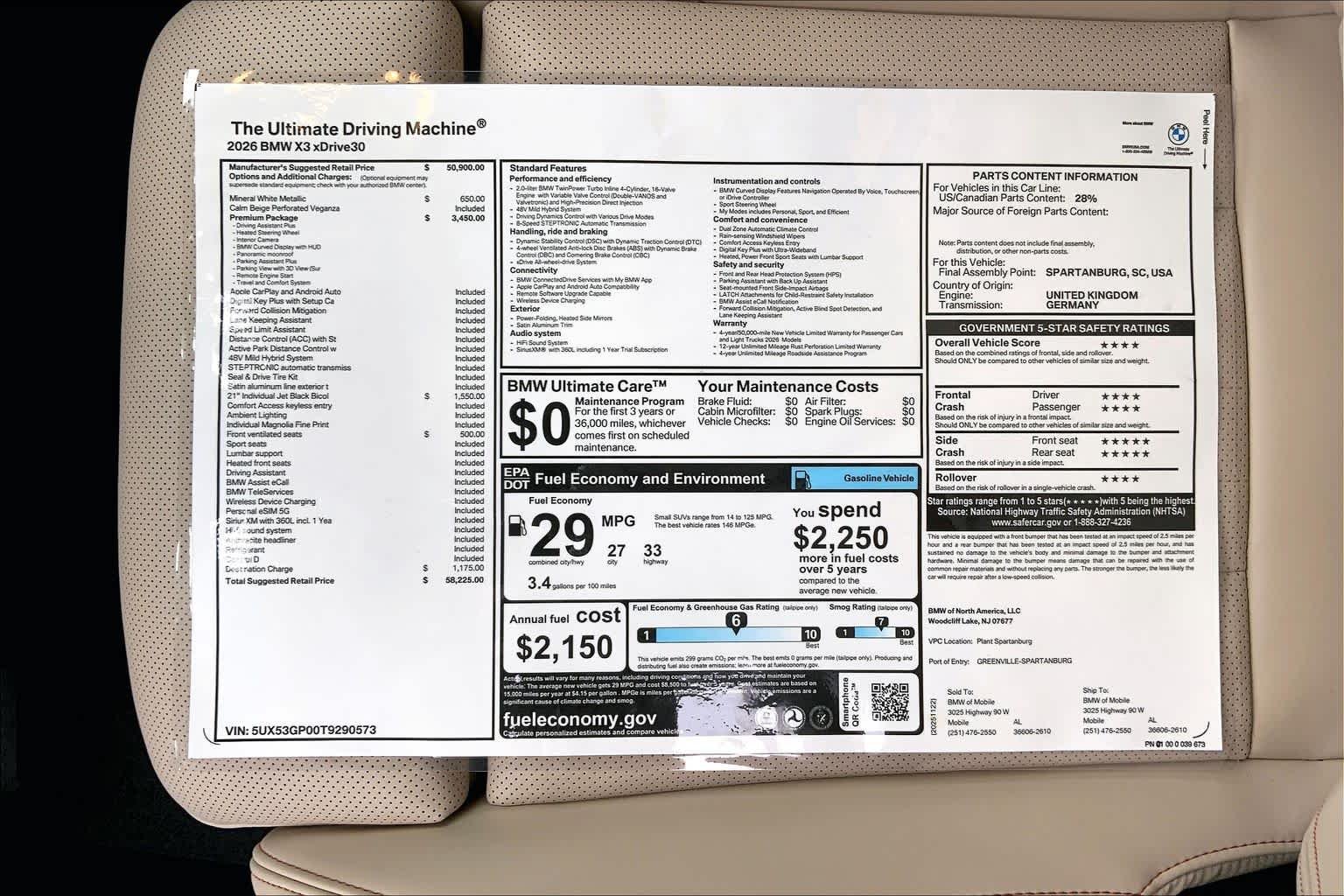 New 2026 Mineral White Metallic BMW 30 xDrive image 20