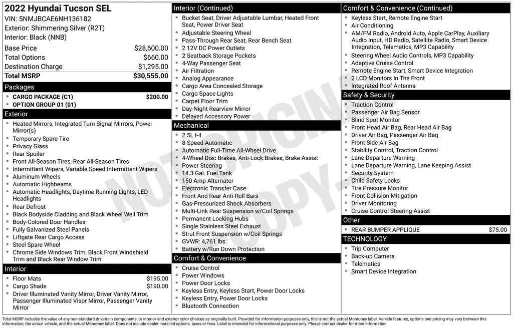 Used 2022 Silver Hyundai SEL image 7