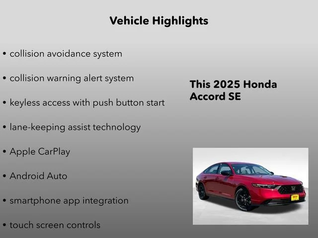 2025 Honda Accord SE - Photo 10