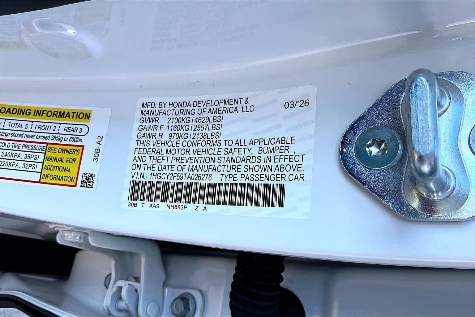 New 2026 Platinum White Pearl Honda Sport Hybrid image 21