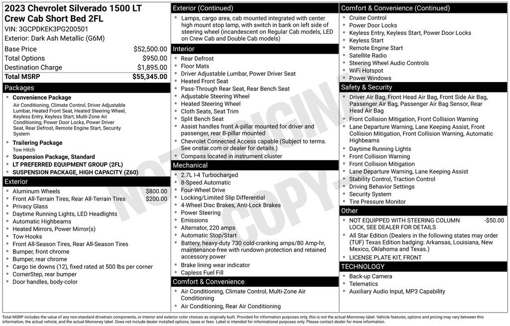 Used 2023 Dark Ash Metallic Chevrolet LT all star edition w/20" wheels image 9