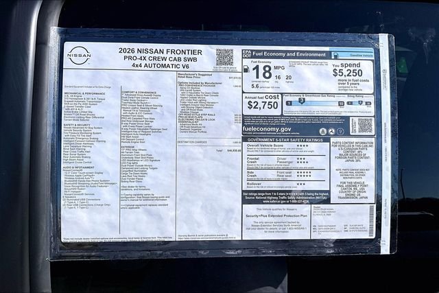 New 2026 Nissan Frontier Crew Cab SWB PRO-4X