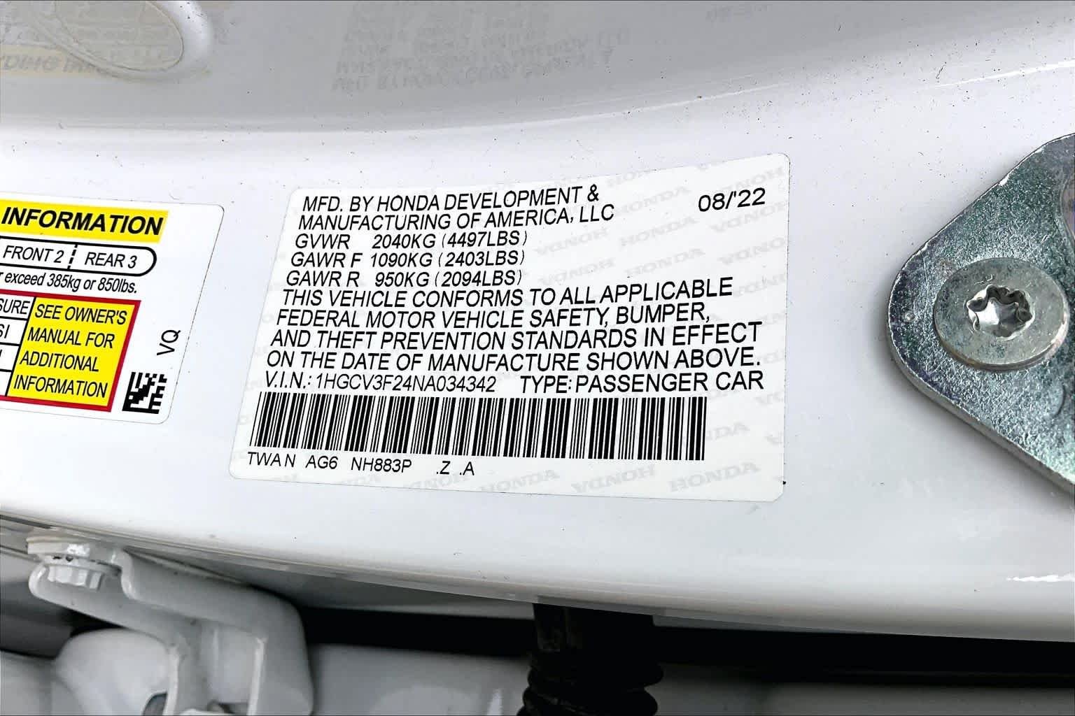Used 2022 Platinum White Pearl Honda Sport image 34