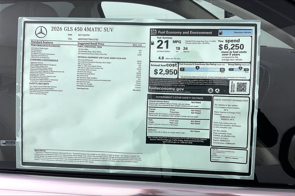 New 2026 Polar White Mercedes-Benz GLS 450 image 14