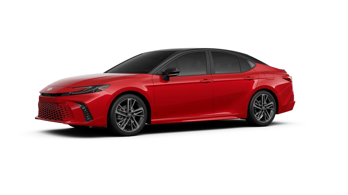 New 2026 Supersonic Red with Midnight Black Metallic roof Toyota XSE image 2
