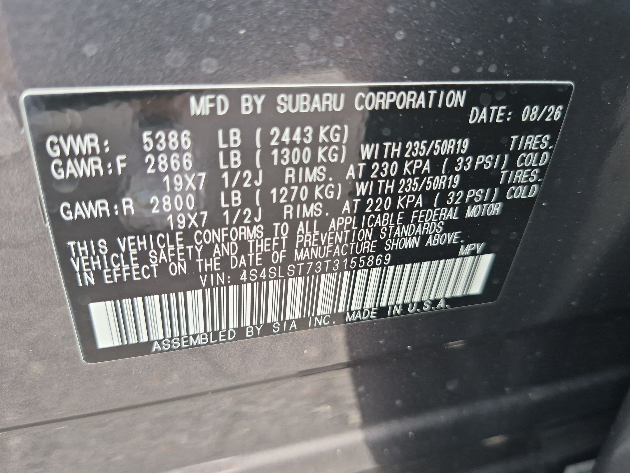 New 2026 MAGNETITE GRAY METALLIC Subaru Touring Hybrid image 17
