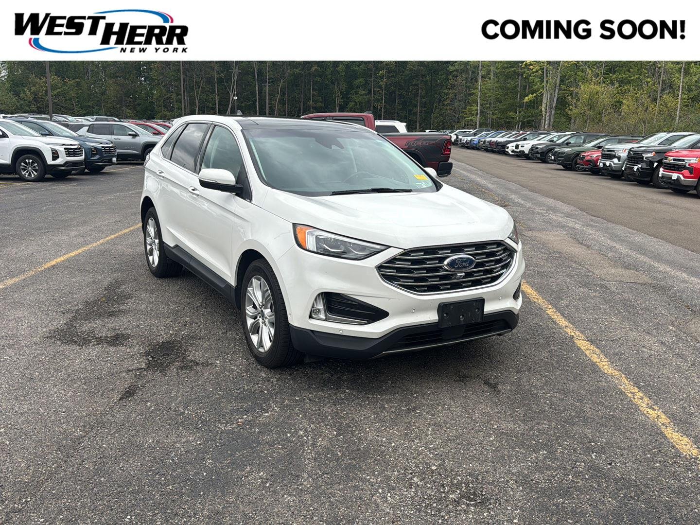 Used 2021 Star White Metallic Tri-Coat Ford Titanium image 1