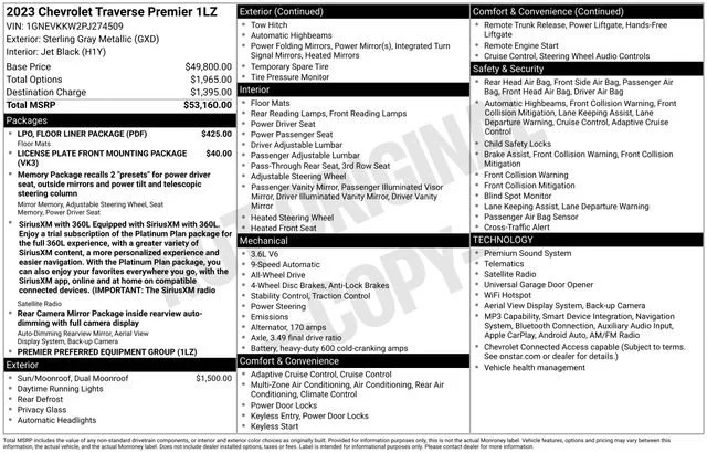 Used 2023 STERLING GRAY METALLIC Chevrolet Premier image 5