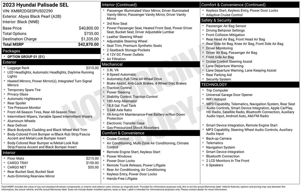 Used 2023 Black Hyundai SEL image 6