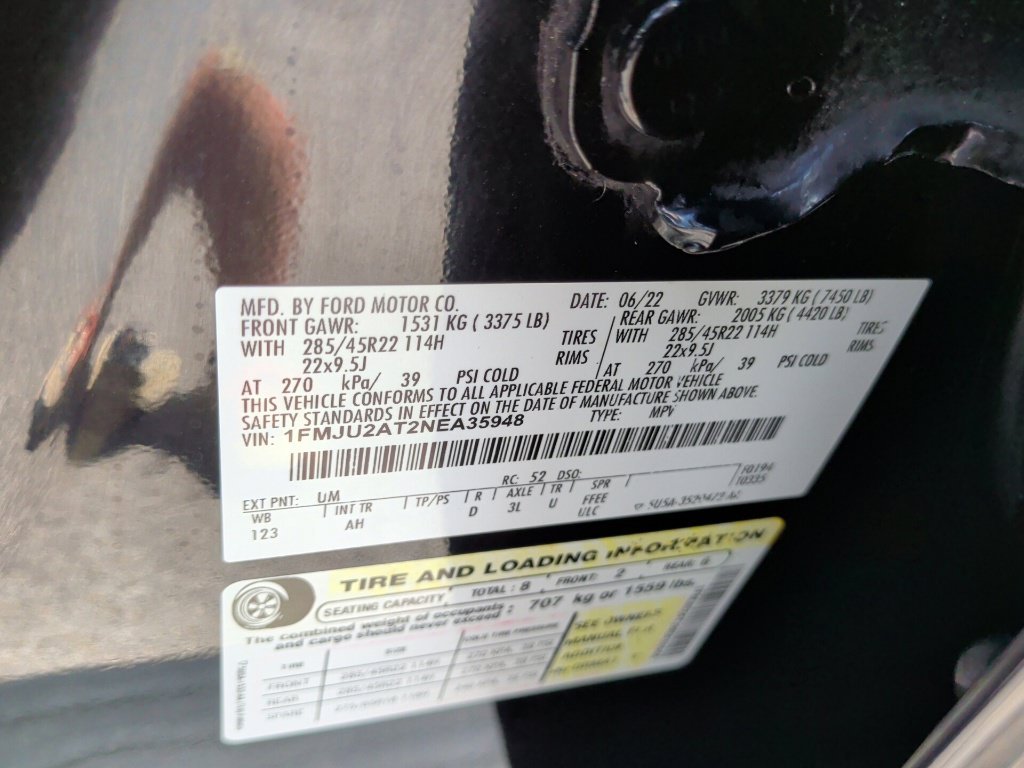 Used 2022 Agate Black Metallic Ford Limited image 54