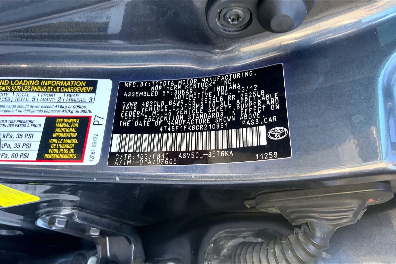 Used 2012 Magnetic Gray Metallic Toyota XLE image 32