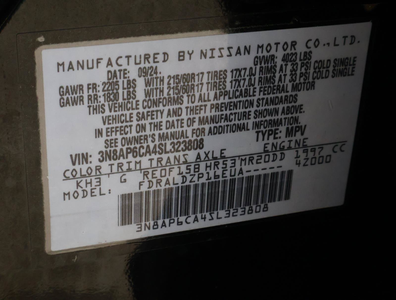 Used 2025 Super Black Nissan SV image 19