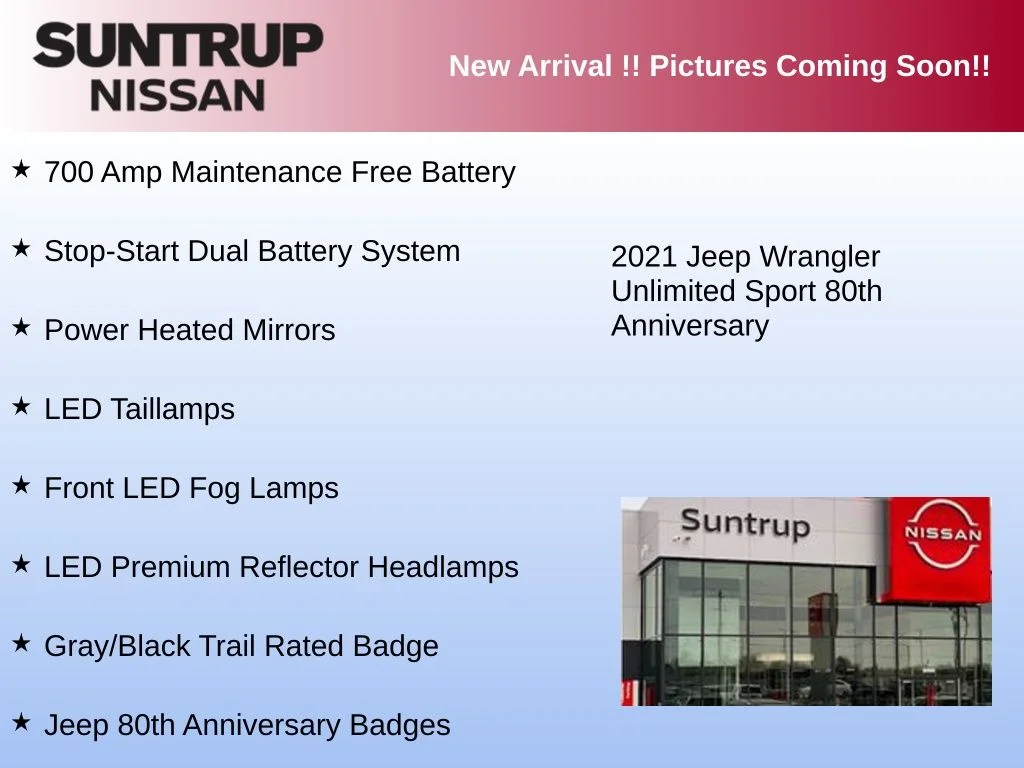 Used 2021 Red Jeep Unlimited Sport image 7