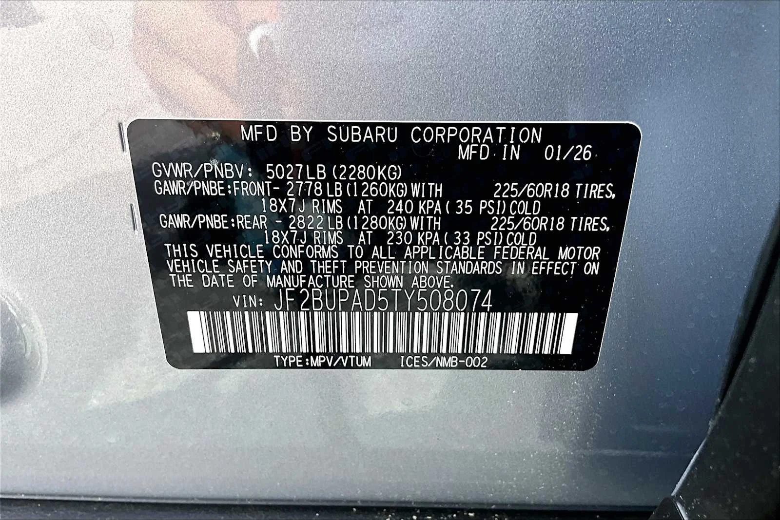 New 2026 Ice Silver Metallic Subaru Premium image 19