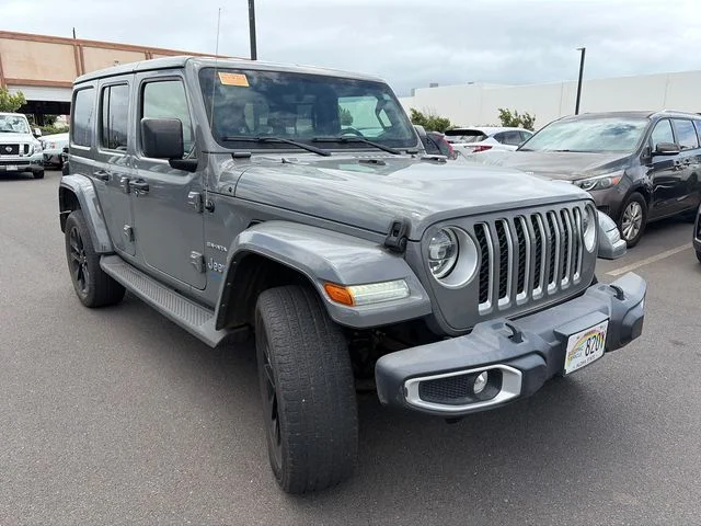 Used 2021 Gray Jeep Unlimited Sahara 4xe image 4