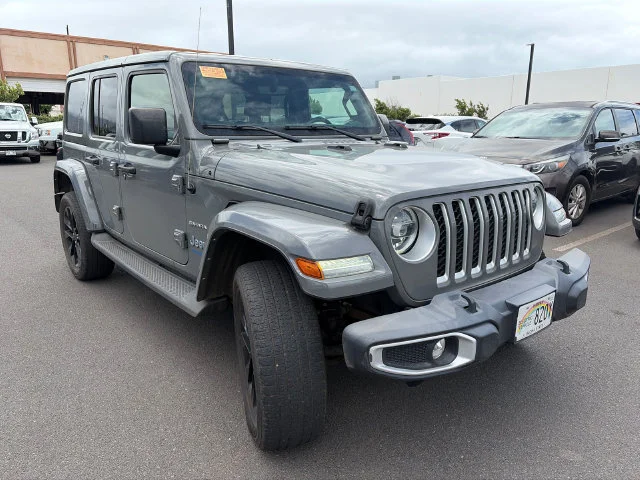 Used 2021 Gray Jeep Unlimited Sahara 4xe image 4