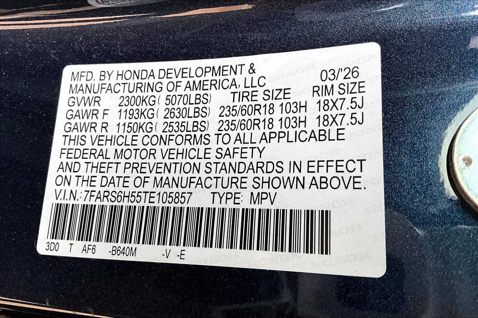 Certified Used 2026 Canyon River Blue Metallic Honda Sport image 33