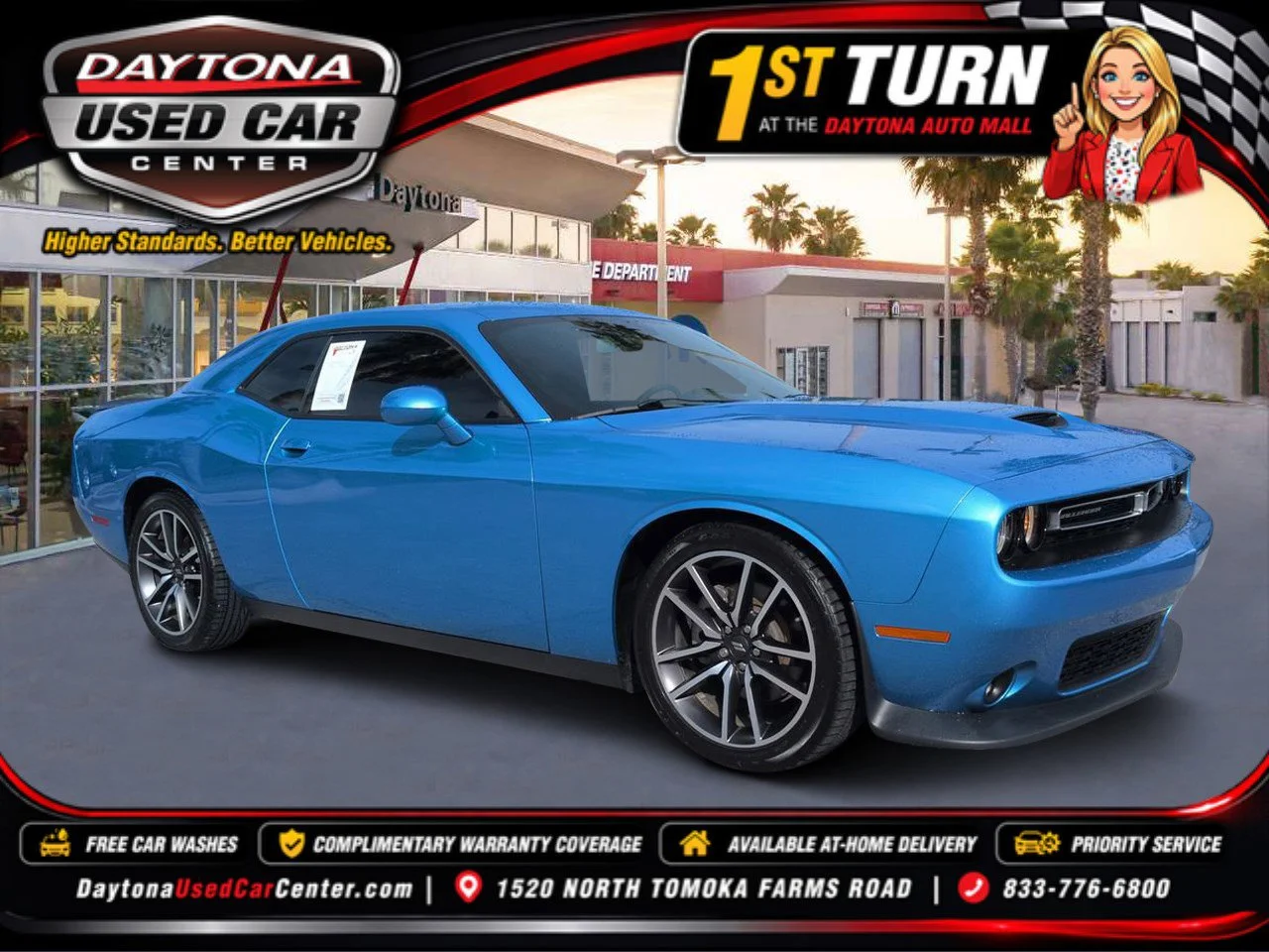 Certified Used 2023 Blue Pearl Dodge GT image 1