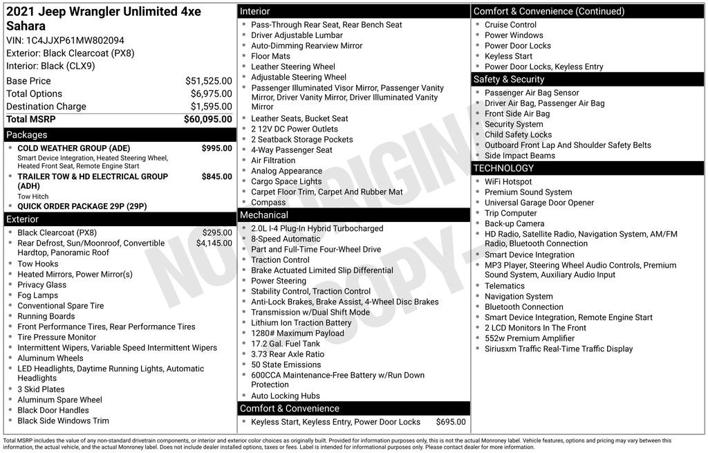 Used 2021 Black Jeep Unlimited Sahara 4xe image 4