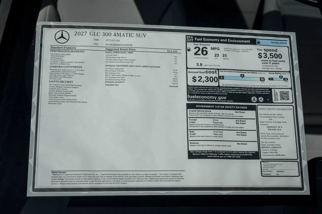New 2027 Polar White Mercedes-Benz GLC 300 image 55
