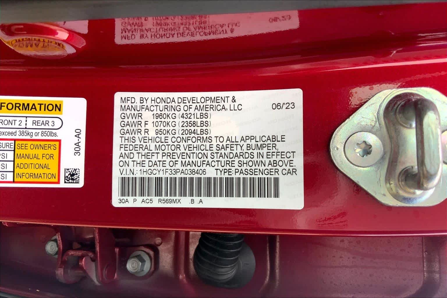 Used 2023 Radiant Red Metallic Honda EX image 31