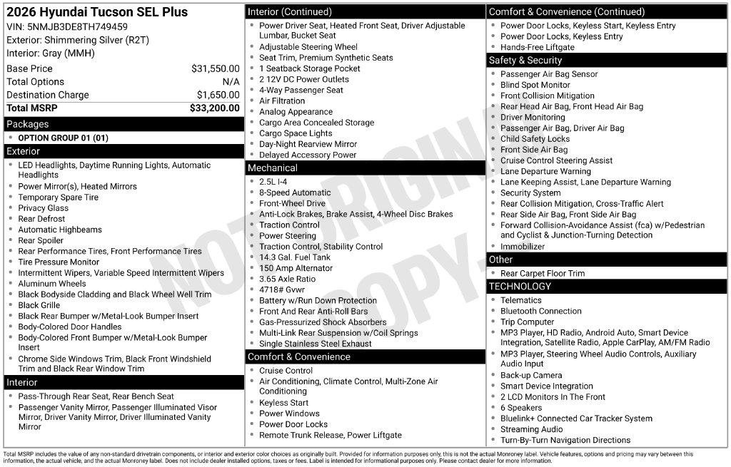 New 2026 Silver Hyundai SEL Plus FWD image 24