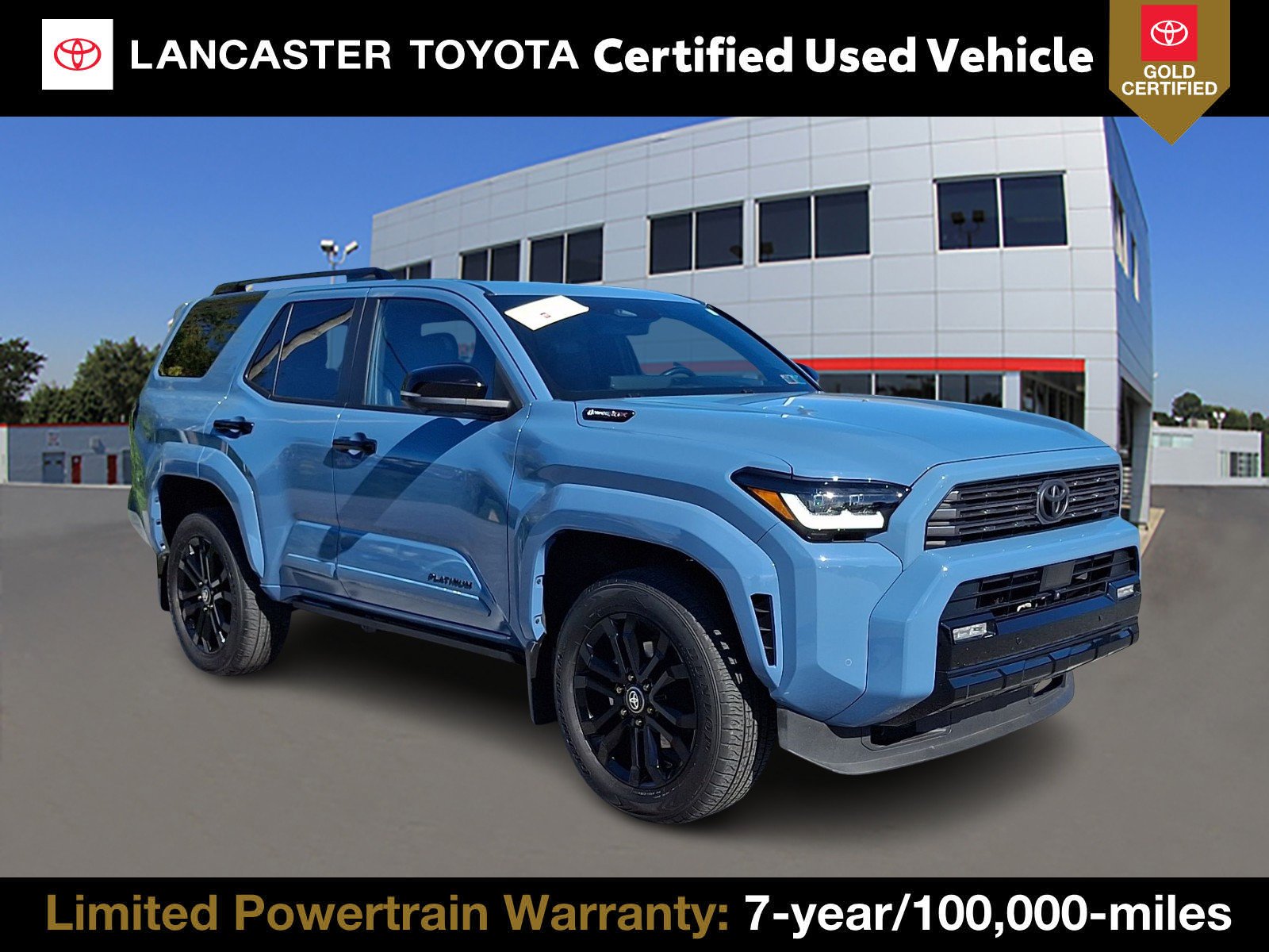 Certified Used 2025 HERITAGE BLUE Toyota Hybrid Platinum image 1