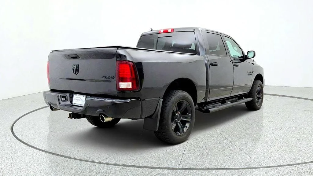Used 2018 Brilliant Black Crystal Pearlcoat Ram Sport 4x4 Crew Cab 5