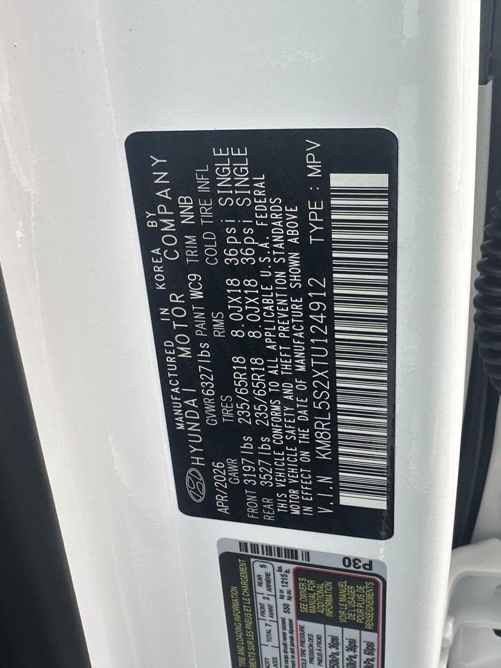 New 2026 Creamy White Pearl Hyundai SEL 7P image 30