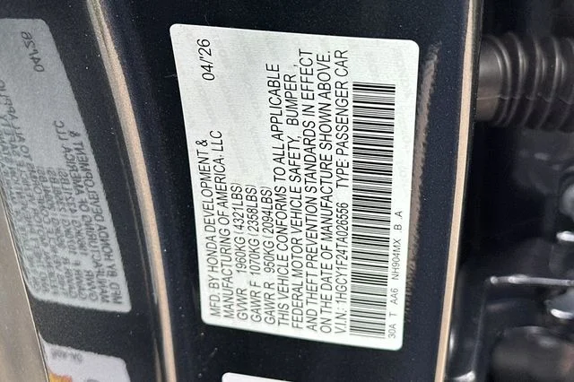 New 2026 Meteorite Gray Metallic Honda LX image 31