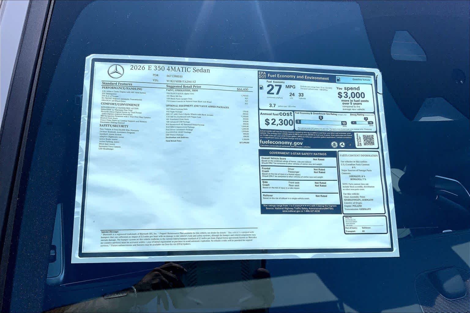 New 2026 MANUFAKTUR Alpine Grey Mercedes-Benz E 350 image 19