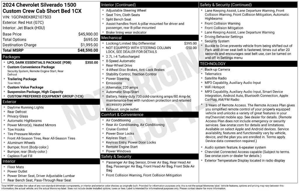 Used 2024 Red Chevrolet Custom image 10
