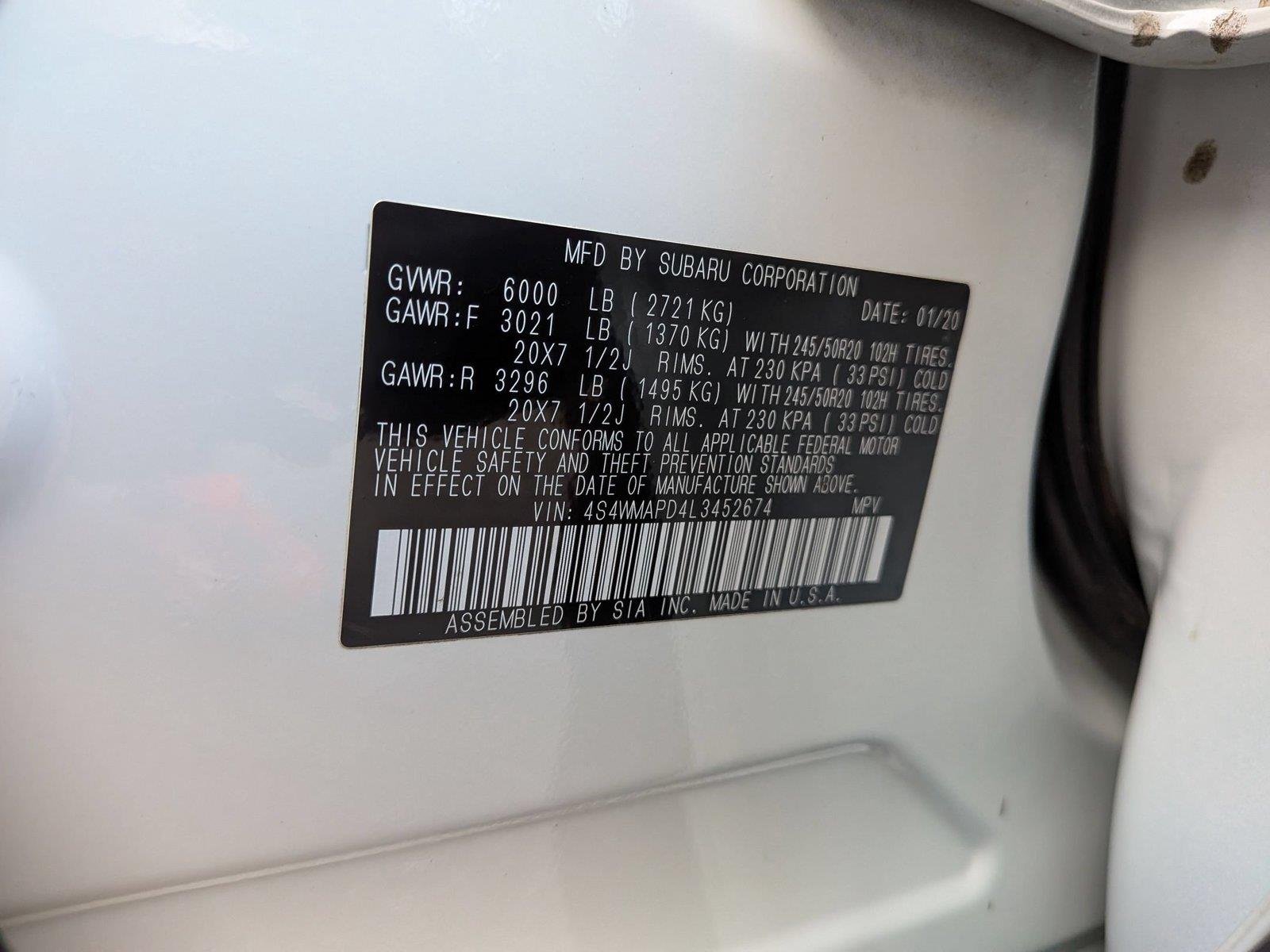 Used 2020 Crystal White Pearl Subaru Limited image 43
