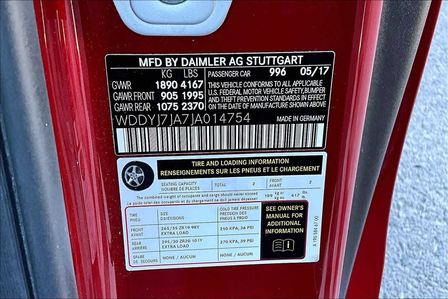 Used 2018 designo Cardinal Red Metallic Mercedes-Benz AMG® GT S image 31