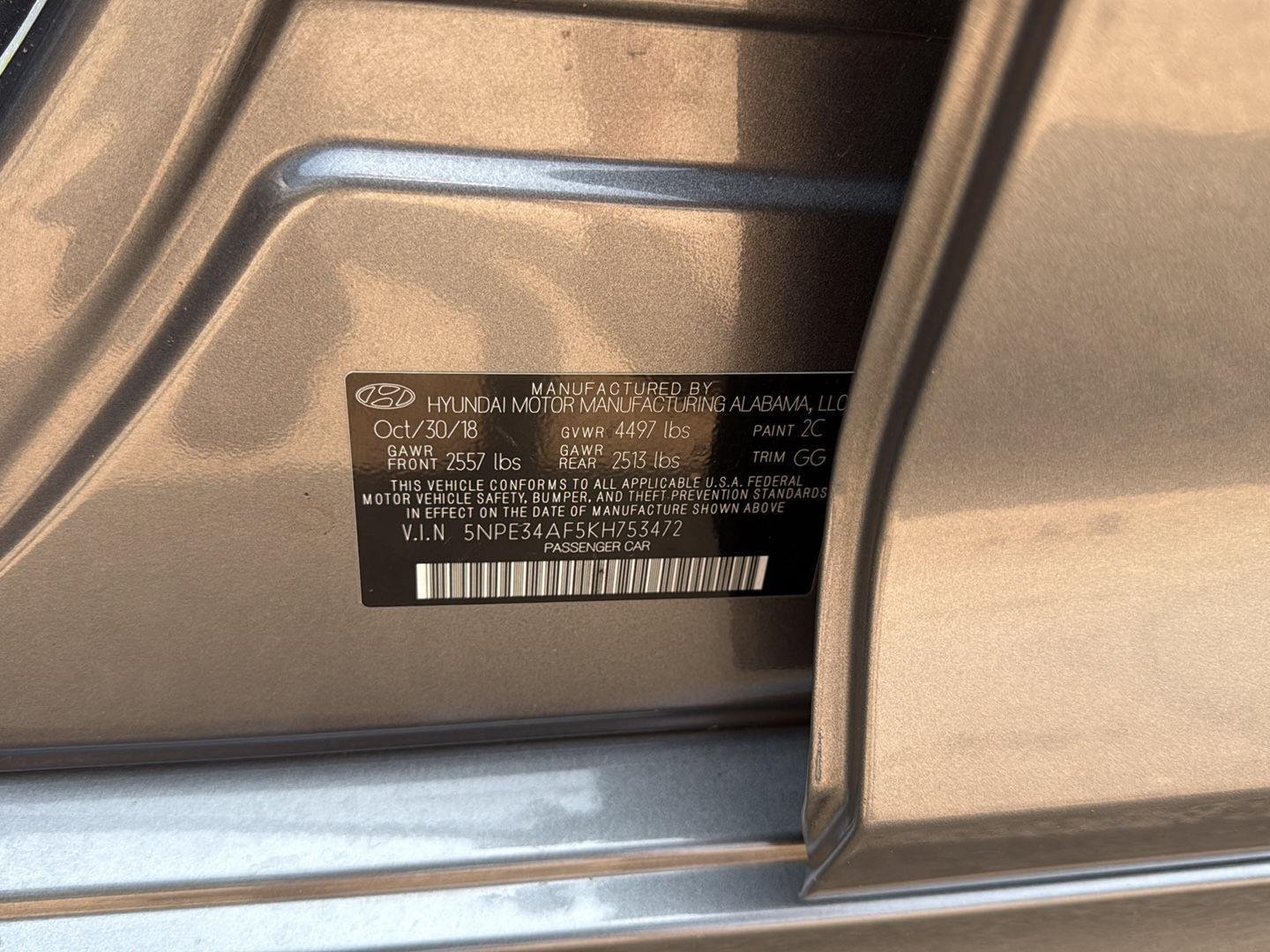 Used 2019 Machine Gray Hyundai SEL image 31