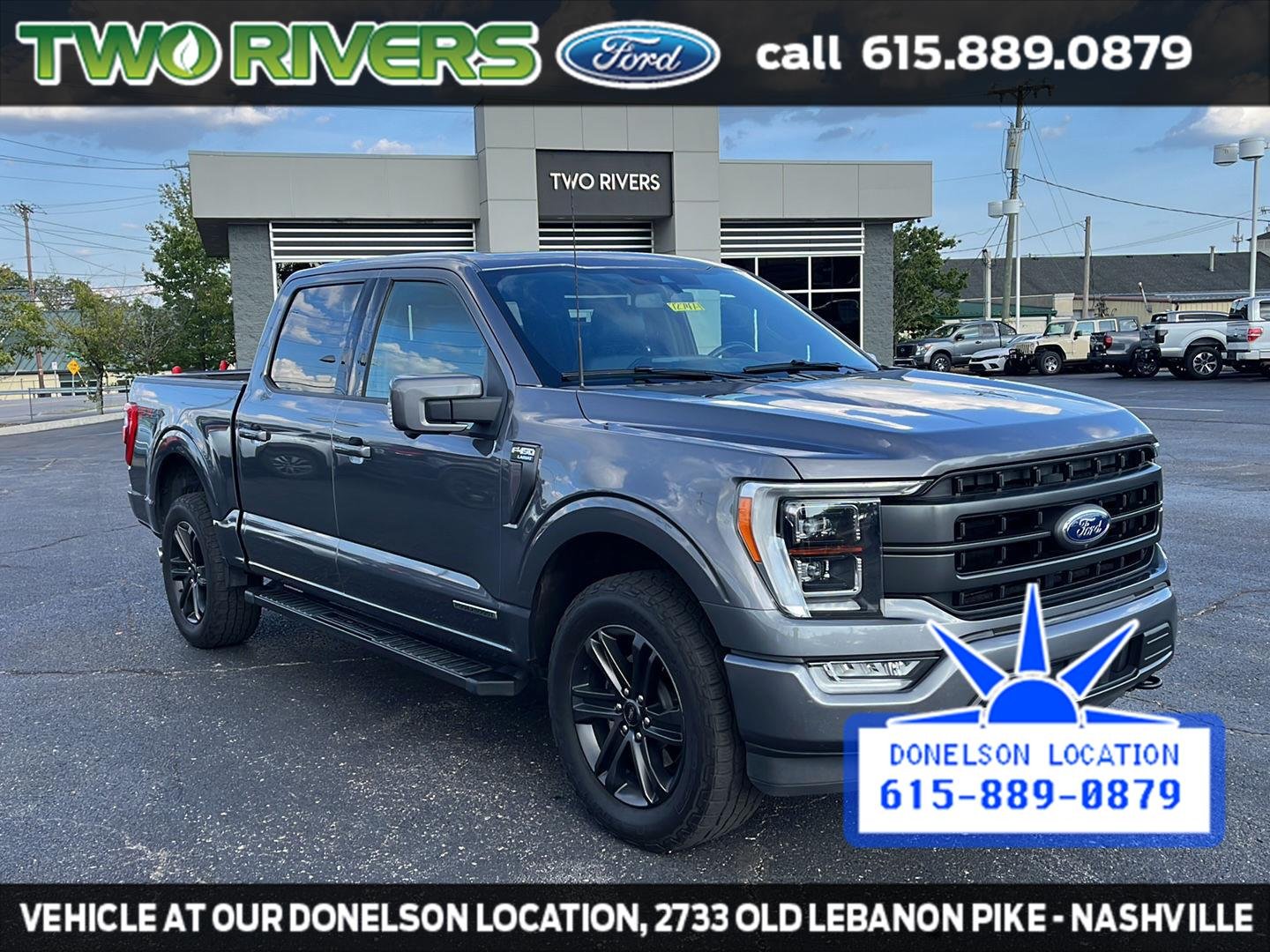 Used 2021 Carbonized Gray Metallic Ford LARIAT image 2