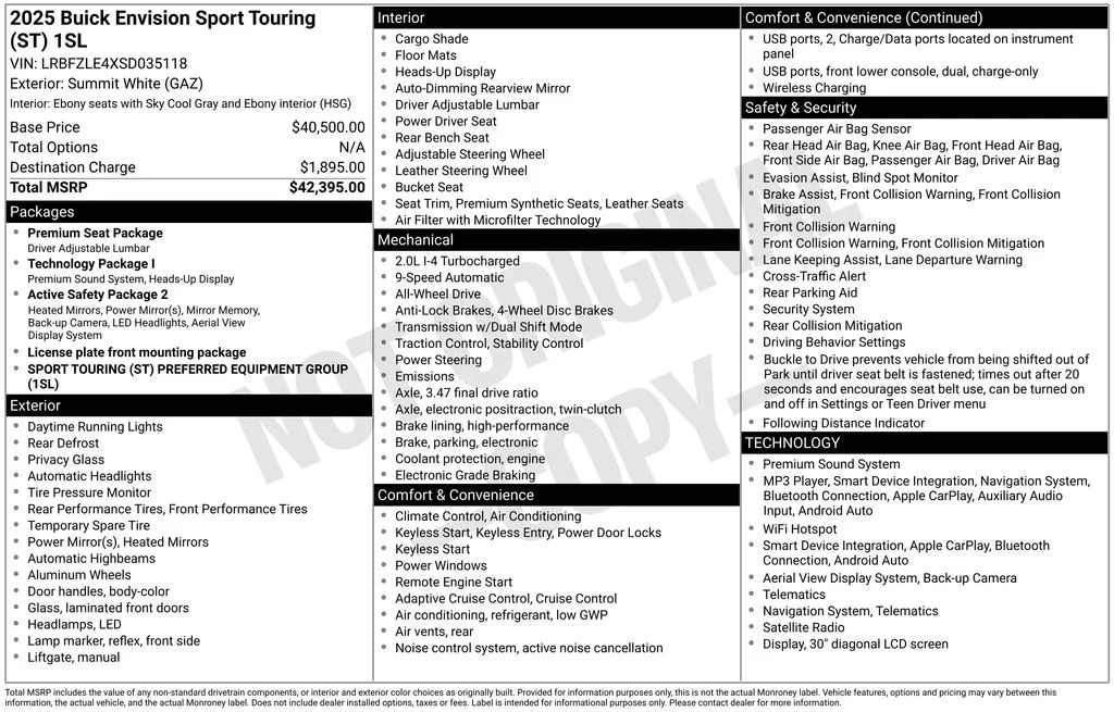 Used 2025 Summit White Buick Sport Touring image 41