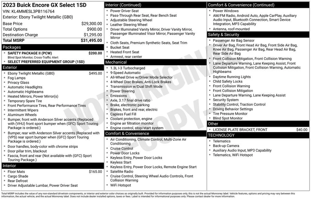 Used 2023 Black Buick Select image 2