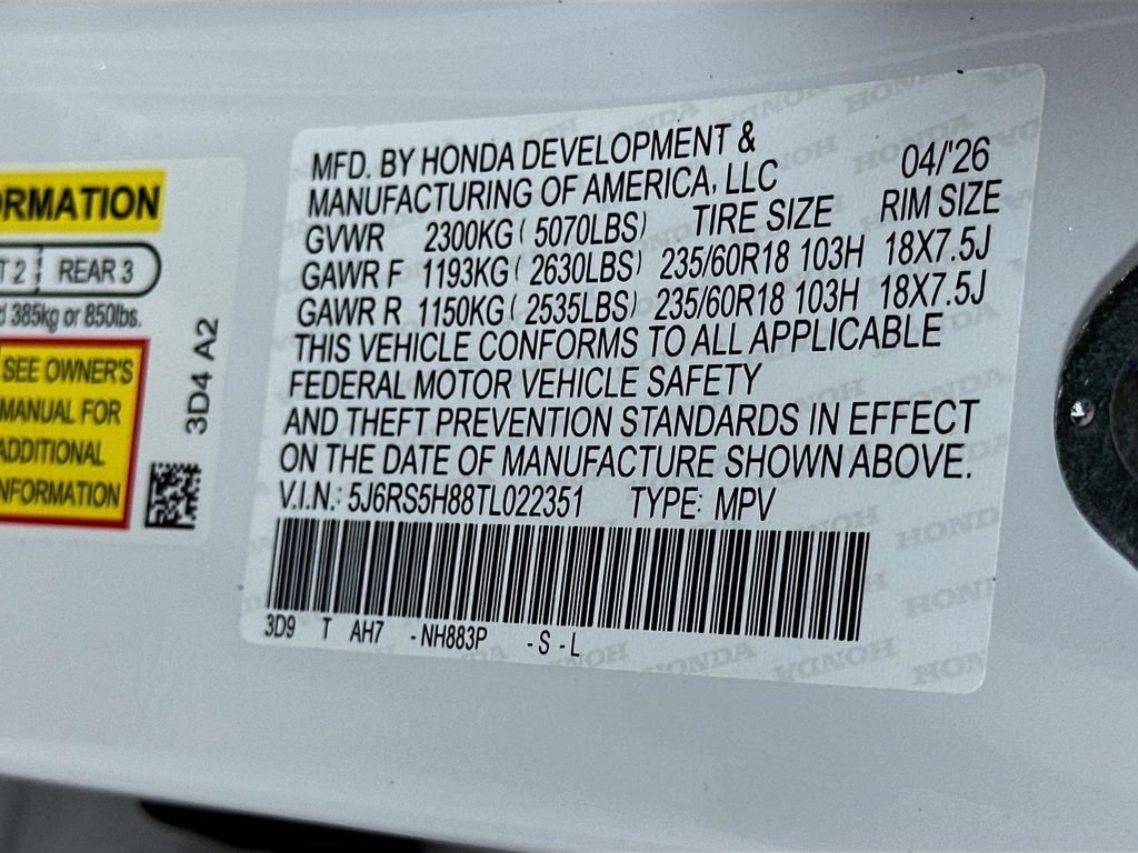 Certified Used 2026 Platinum White Pearl Honda Sport-L image 23