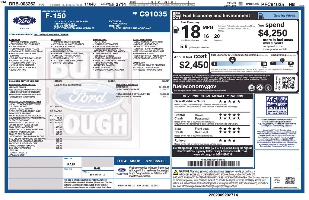 Used 2023 White Ford Tremor image 5