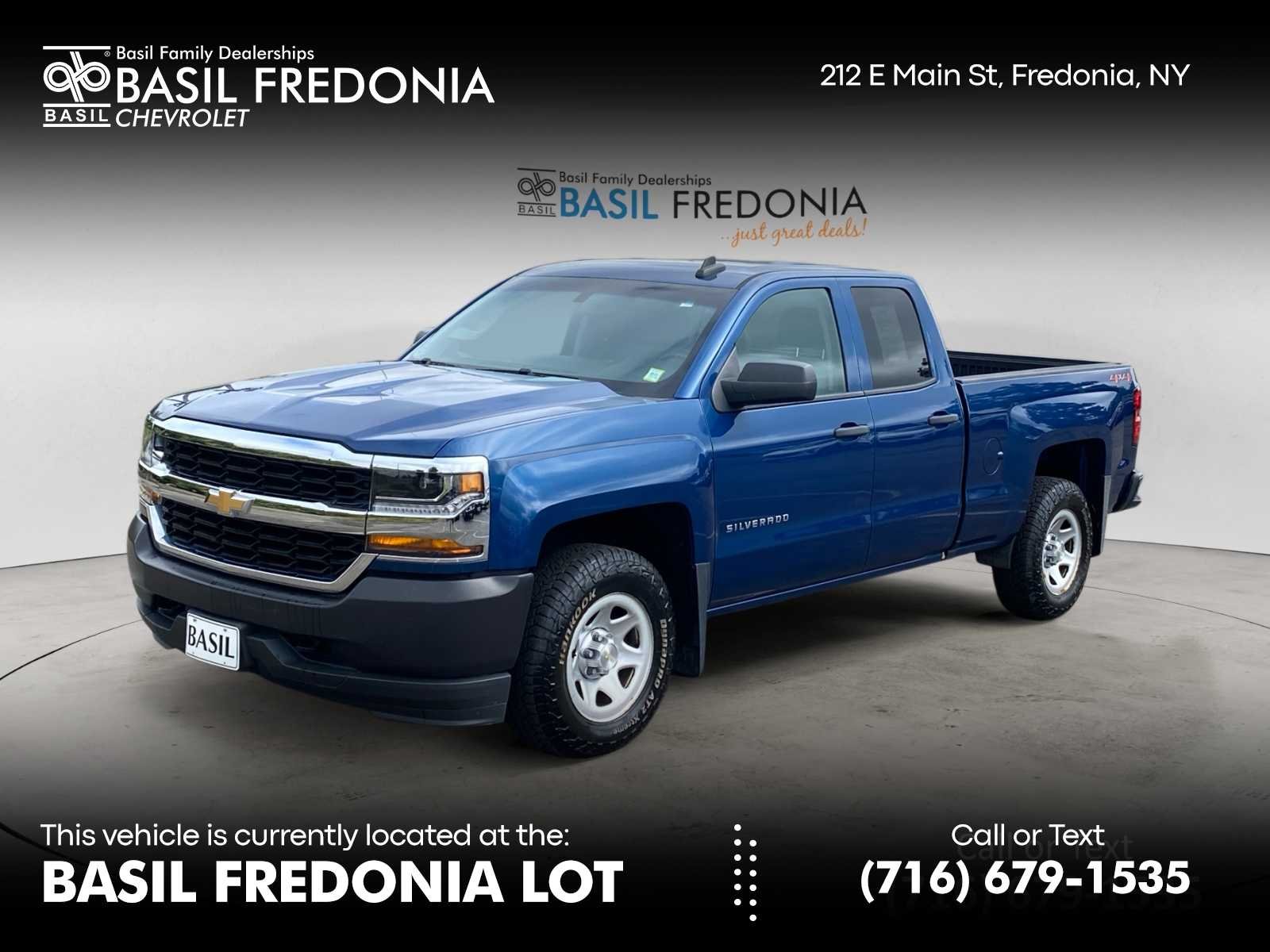 Used 2019 DEEP OCEAN BLUE METALLIC Chevrolet Work Truck image 1