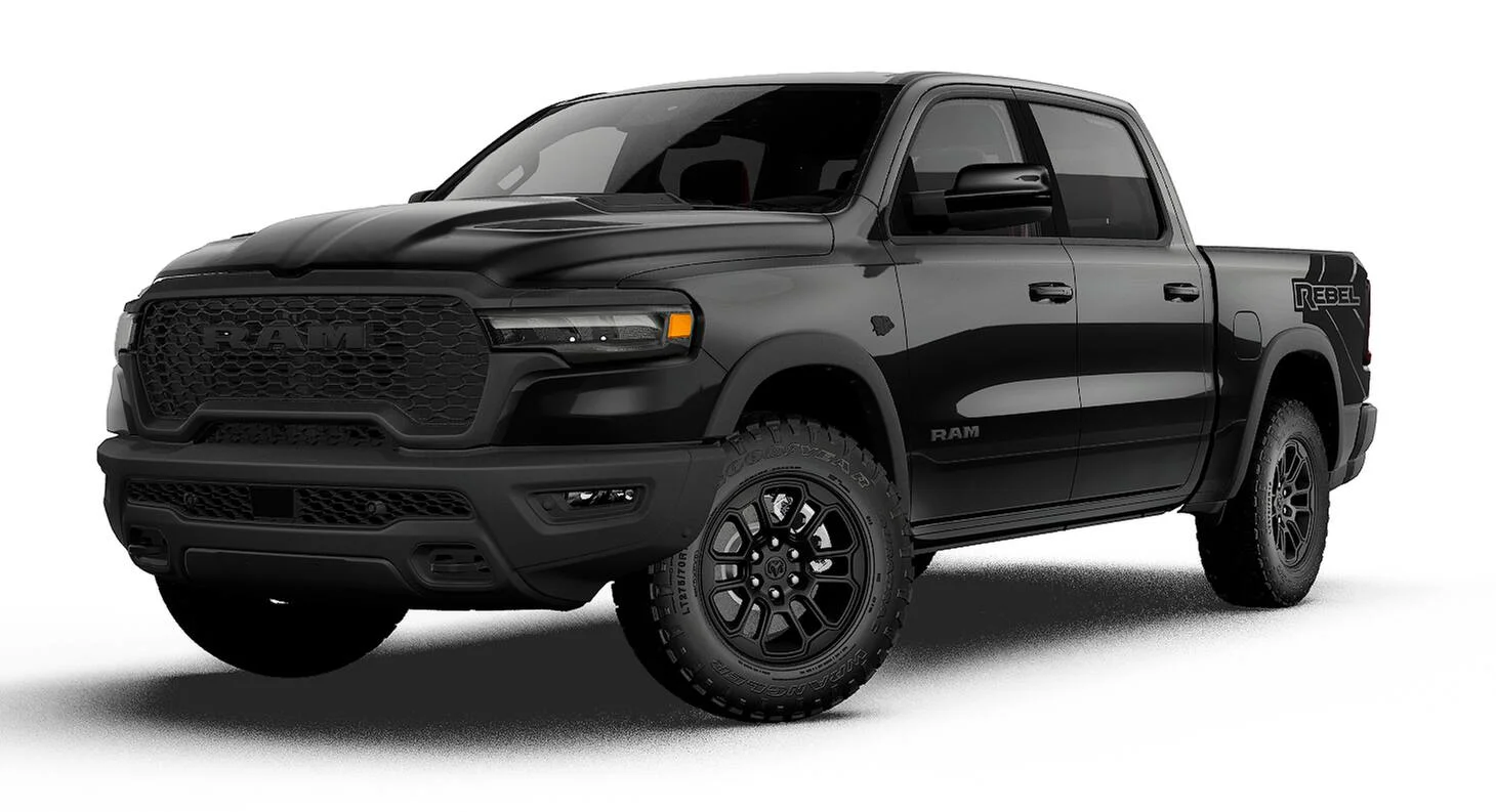 New 2027 Diamond Black Crystal Pearl-Coat Exterior Paint RAM REBEL image 1
