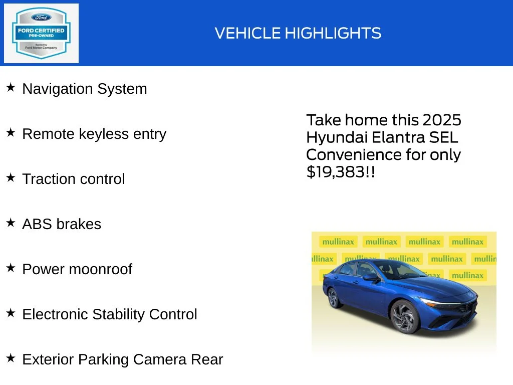 Certified Used 2025 Blue Hyundai SEL Convenience image 18