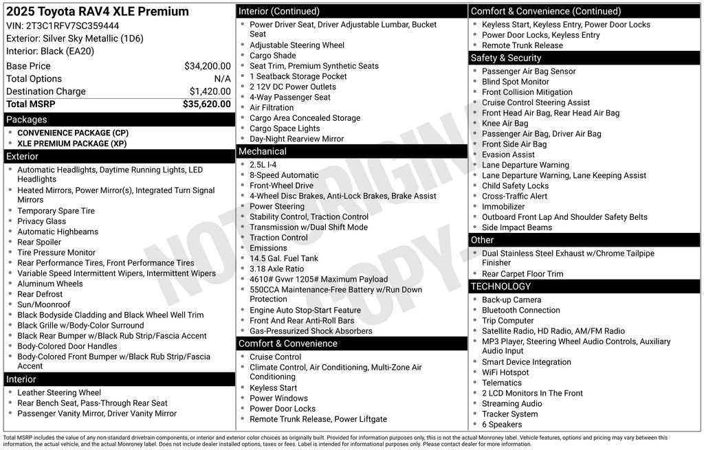 Used 2025 Gray Toyota XLE Premium image 2