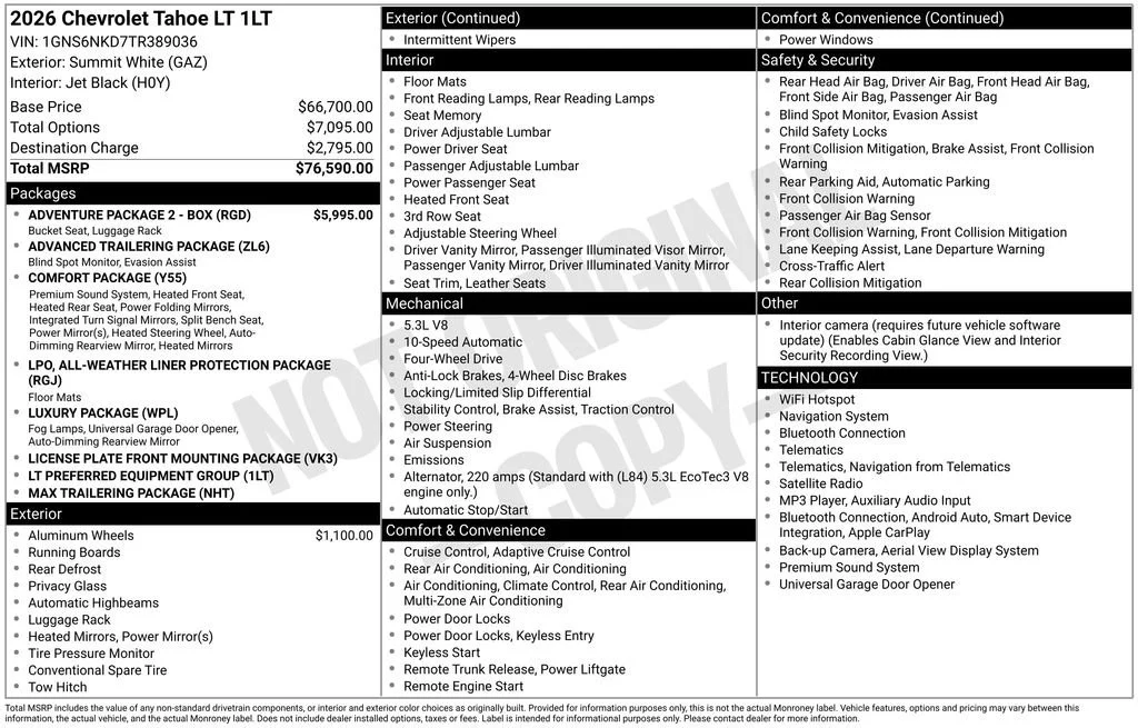 New 2026 Summit White Chevrolet LT image 16